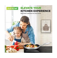 NutriChef Kitchenware Pots & Pans Set - Triply Stainless Steel Cookware