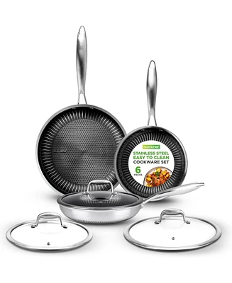 NutriChef Kitchenware Pots & Pans Set - Triply Stainless Steel Cookware, - (- Set