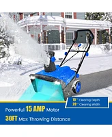 Sugift 20 Inch 120V 15Amp Electric Snow Thrower with 180° Rotatable Chute