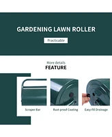 Inolait 36 x 12 Inch Tow Lawn Roller Water Filled Metal Push Roller
