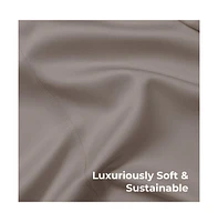 Cariloha Retreat 4-Piece Sateen Sheet Set | Coastal Gray | Cal King | Lyocell Material | Breathable, Corner Straps, Extra soft & Cooling