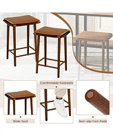 Sugift Set of 2 25.5 Inch Barstools with Removable Cushion and Footrest