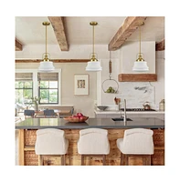 Moose Industrial Pendant Light Fixtures Gold Schoolhouse Hanging Adjustable Light for Kitchen Island