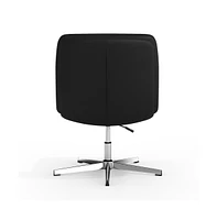 Merrick Lane Biel Mid-Back Height-Adjustable Stationary Armless Swivel Office Chair - Padded Upholstered Wide Back And Seat, Strong Frame