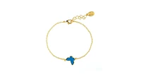 Rivka Friedman Turquoise Butterfly Charm Chain Bracelet