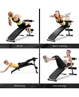 Sugift Adjustable Arc-Shaped Decline Sit up Bench