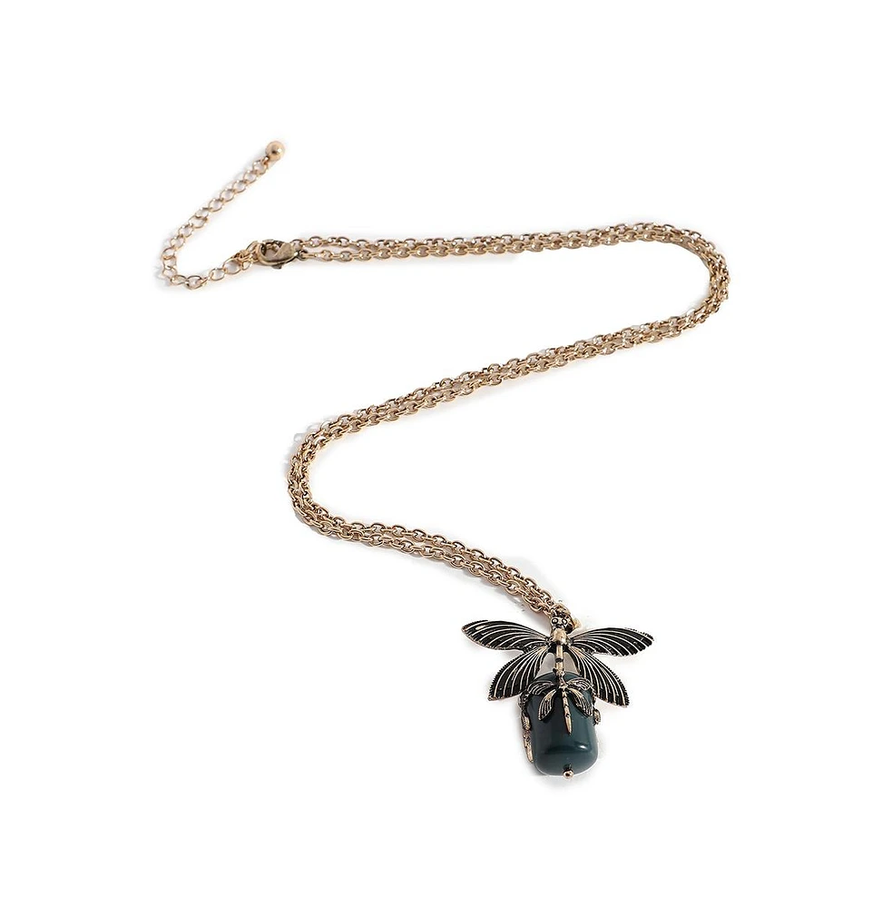 Sohi Women's Dragonfly Pendant Necklace