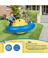 Costway 7.5 Ft Inflatable Dome Rocker Bouncer with 6 Handles Fun Outdoor Game