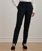 Lauren Ralph Women's Plaid Satin-Stripe Twill Cropped Pants