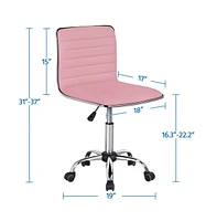 Yaheetech Pu Leather Low Back Swivel Armless Office Chair