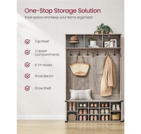 Slickblue Hall Tree with Bench and Shoe Storage