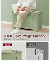 Slickblue Storage Chest, Bench, Entryway Bench with 2 Safety Hinges, Shoe Farmhouse Style