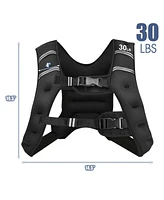 Sugift 30LBS Workout Weighted Vest with Mesh Bag Adjustable Buckle-30 lbs
