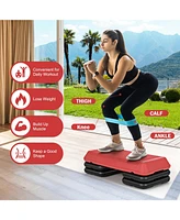 Skonyon 29 Inch Adjustable Workout Fitness Aerobic Stepper Exercise Platform-Red