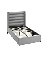 Inspired Home Kavion Velvet Platform Bed Full