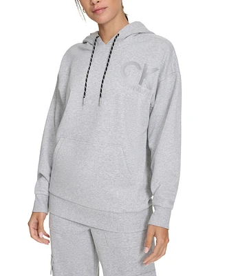 Calvin Klein Women's Eco Fleece Logo Pullover Hoodie