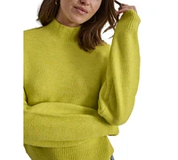 Dkny Jeans Women's Mock Neck Boxy Cropped Sweater