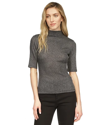 Michael Kors Women's Metallic Funnel-Neck Top