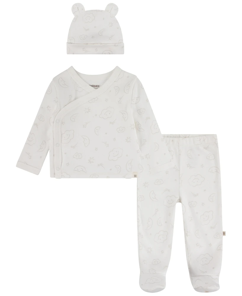 Huggies Baby Boys Long Sleeve Top, Pants and Hat 3-Piece Set