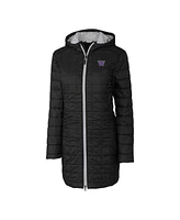 Cutter & Buck Women's Black Washington Huskies Rainier PrimaLoft Eco Hooded Long Coat