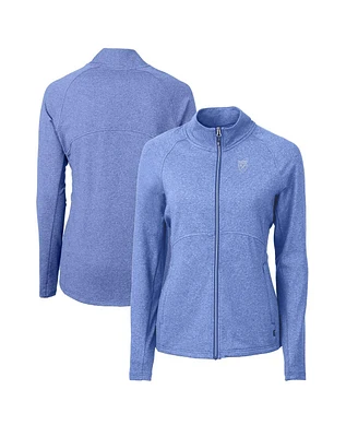 Cutter & Buck Women's Heather Blue Emory Eagles Adapt Eco Knit Heather Full-Zip Jacket