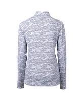 Cutter & Buck Women's Charcoal James Madison Dukes Traverse Camo Quarter-Zip Pullover Top