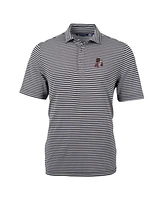 Cutter & Buck Men's Arkansas Razorbacks Throwback Logo Virtue Eco Pique Stripe Polo