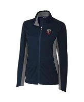 Cutter & Buck Women's Navy Minnesota Twins Navigate Softshell Full-Zip Jacket