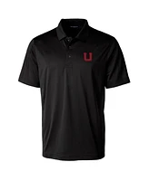 Cutter & Buck Black Utah Utes Primary Team Logo Prospect Textured Stretch Polo