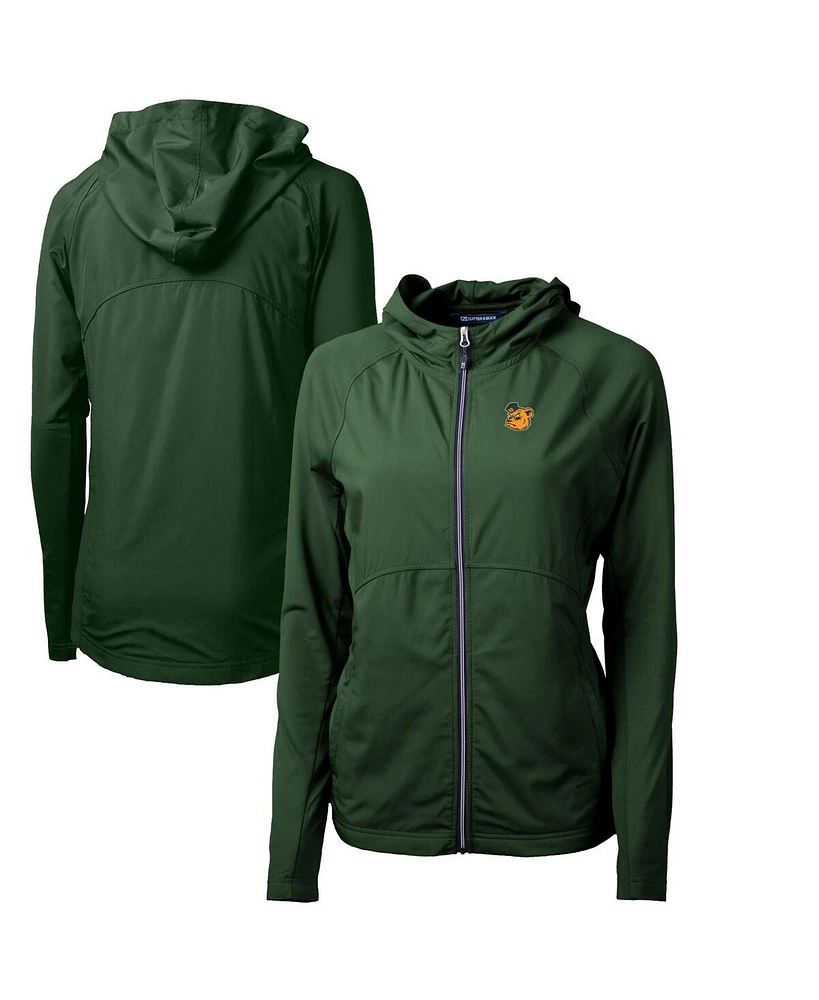 Cutter & Buck Women's Green Baylor Bears Adapt Eco Knit Hybrid Full-Zip Hoodie