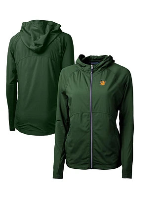 Cutter & Buck Women's Green Baylor Bears Adapt Eco Knit Hybrid Full-Zip Hoodie