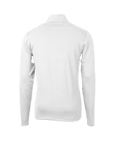 Cutter & Buck Men's White Auburn Tigers Virtue Eco Pique Quarter-Zip Pullover Top