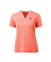 Cutter & Buck Women's Heather Orange Clemson Tigers Forge Stretch Blade V-Neck Top