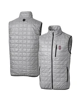 Cutter & Buck Gray Southern Illinois Salukis Primary Team Logo Rainier PrimaLoft Eco Insulated Full-Zip Puffer Vest