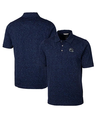 Cutter & Buck Men's Navy Seattle Seahawks Helmet Advantage Space Dye Tri-Blend Polo