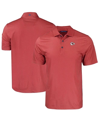 Cutter & Buck Men's Red Kansas City Chiefs Pike Eco Tonal Geo Print Stretch Polo