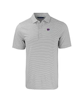 Cutter & Buck Men's Gray/White Kansas State Wildcats Forge Eco Double Stripe Stretch Polo