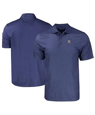 Cutter & Buck Men's Navy Midshipmen Pike Eco Tonal Geo Print Stretch Polo