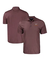 Cutter & Buck Men's Maroon Virginia Tech Hokies Pike Eco Tonal Geo Print Stretch Polo