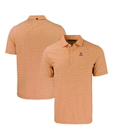 Cutter & Buck Men's Orange Virginia Cavaliers Forge Eco Double Stripe Stretch Polo