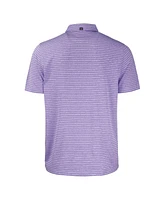 Cutter & Buck Men's Lsu Tigers Forge Eco Heathered Stripe Stretch Polo