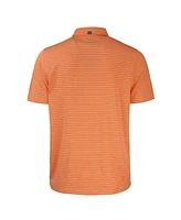 Cutter & Buck Men's Heather Orange Cleveland Browns Throwback Forge Eco Stripe Stretch Polo