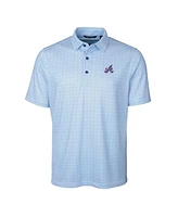 Cutter & Buck Men's Blue Atlanta Braves City Connect Pike Double Dot Stretch Polo