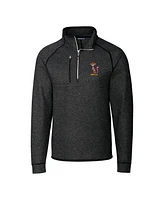 Cutter & Buck Men's Heather Charcoal Minnesota Golden Gophers Vault Mainsail Sweater-Knit Raglan Half-Zip Jacket