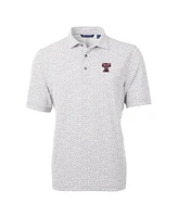 Cutter & Buck Men's Gray Texas A&M Aggies Vault DryTec Virtue Eco Pique Botanical Print Polo