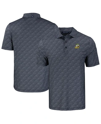 Cutter & Buck Men's Black Oregon Ducks Pike Eco Pebble Print Stretch Polo