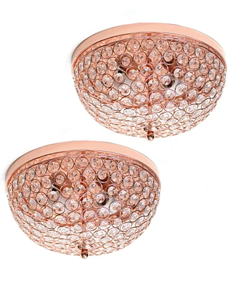 Lalia Home Crystal Glam 2 Light Ceiling Flush Mount, Pack of