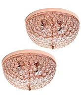 Lalia Home Crystal Glam 2 Light Ceiling Flush Mount, Pack of