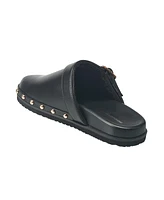 French Connection Women's Chello Buckle Leather Clogs