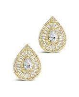 Sterling Forever Scarlett Cubic Zirconia Teardrop Stud Earrings